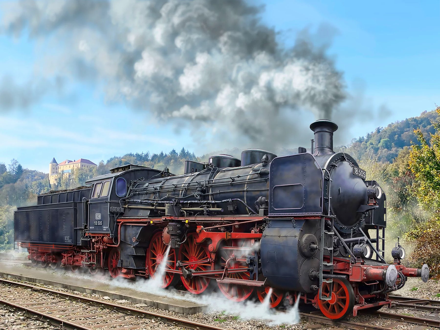 Sneltreinlocomotief BR 18 505 met tender 2'3' T38