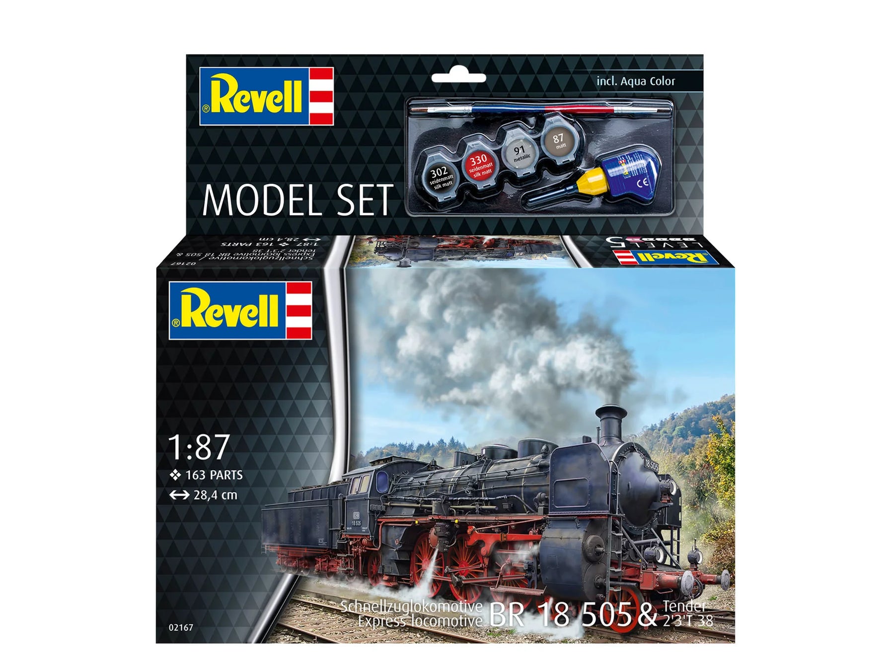 Maqueta de locomotora de tren expreso BR18505 con ténder