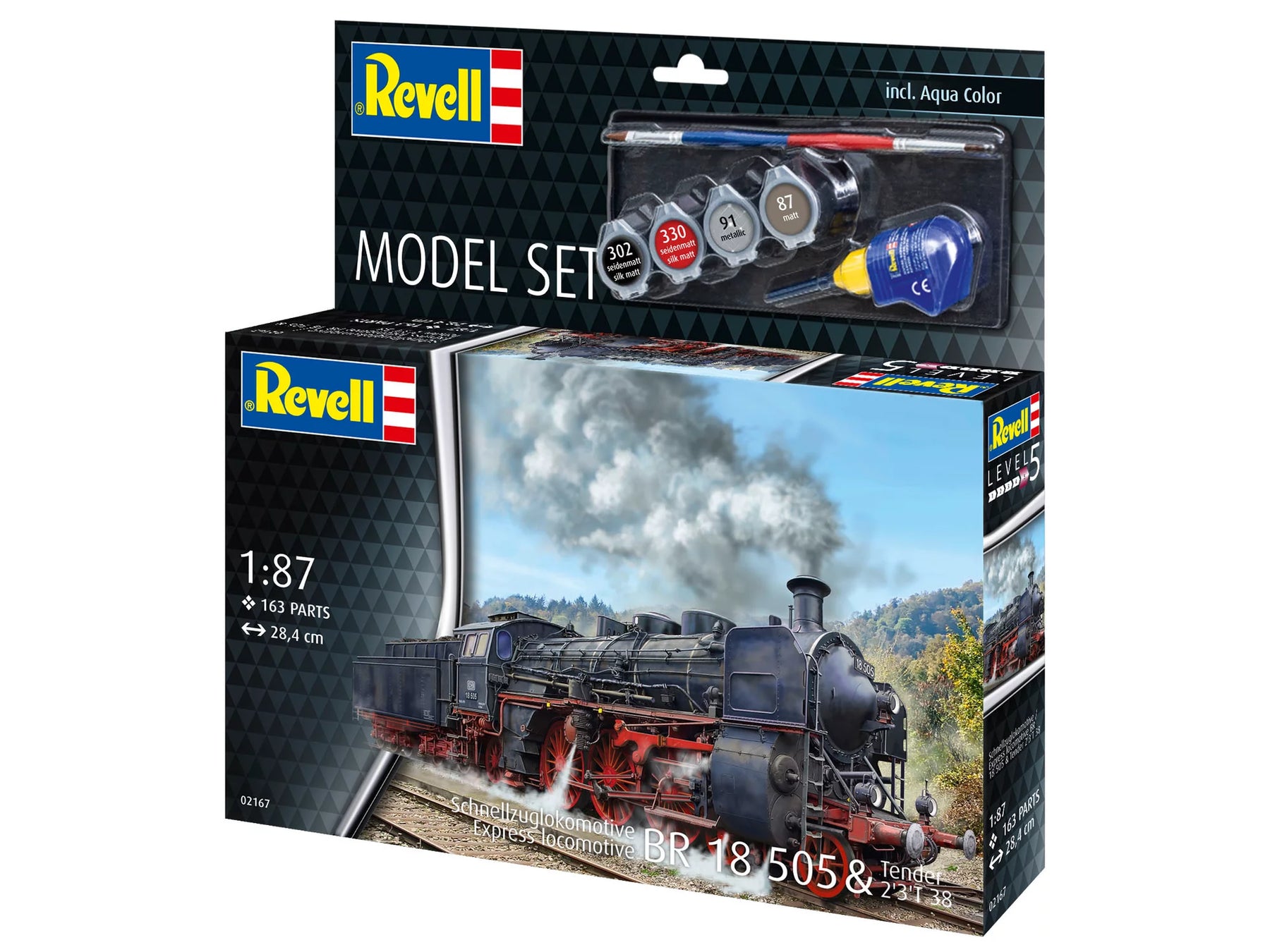 Maqueta de locomotora de tren expreso BR18505 con ténder