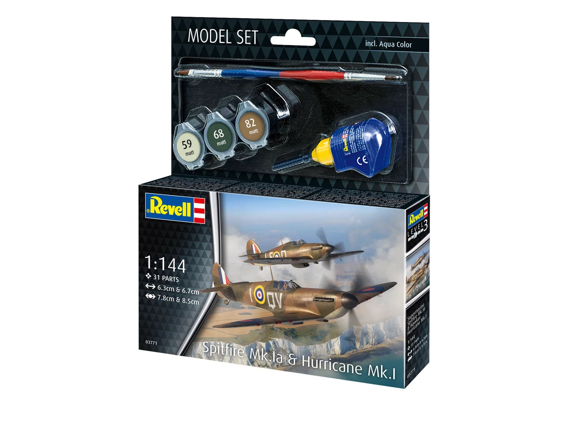 Revell - Spitfire Mk.Iia Kit Di Modellismo In Plastica, Scala 1:72, Multicolore, 80-3953