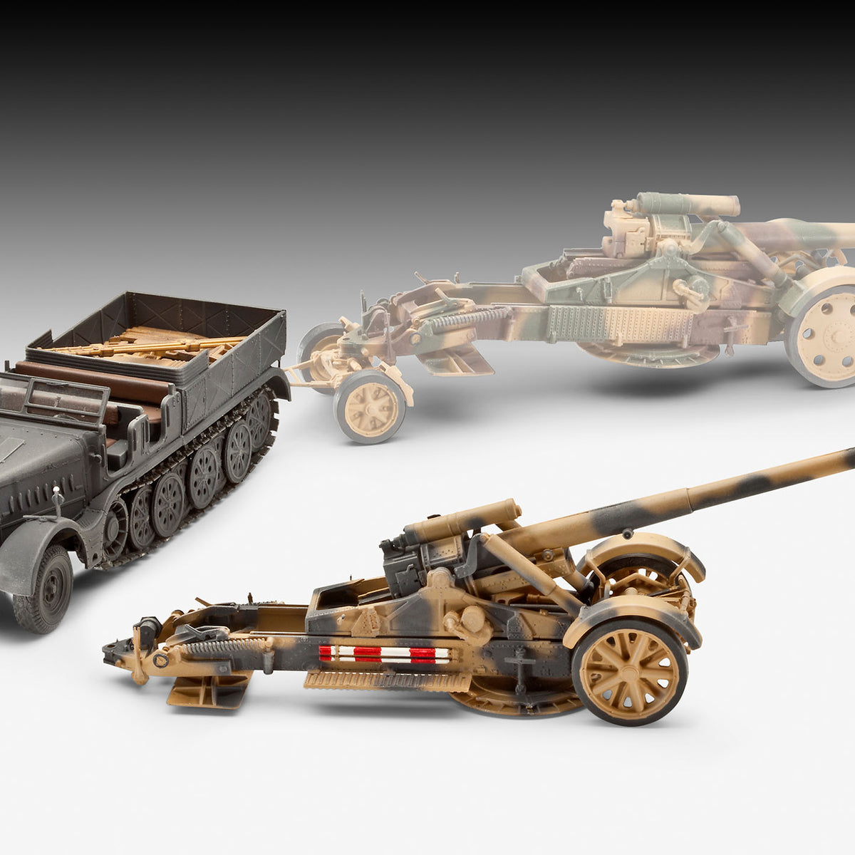 Model Set Sd.Kfz.9 Famo & Artillery: Everything included in 1:72