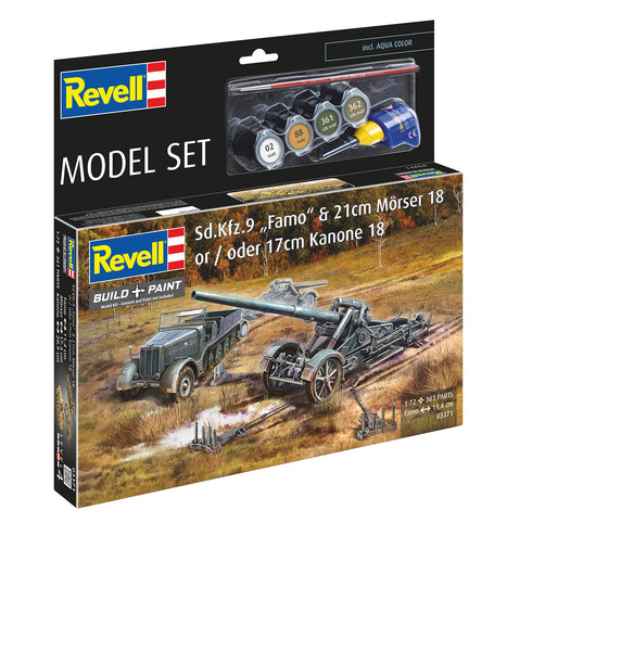 Modellkészlet Sd.Kfz.9 "Famo" 21cm Habarcs 18 vagy 17cm Ágyú 18