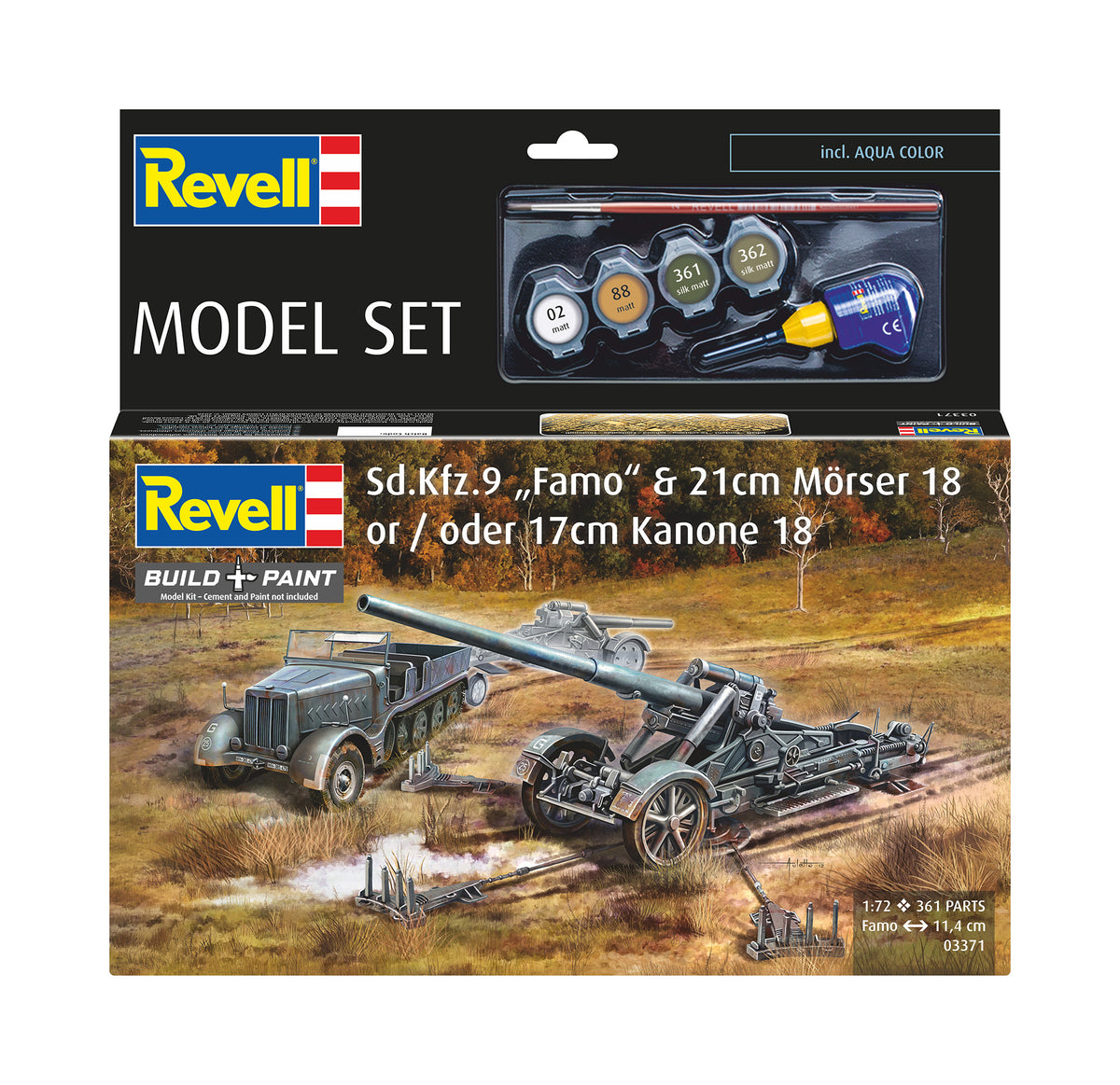 Modellkészlet Sd.Kfz.9 "Famo" 21cm Habarcs 18 vagy 17cm Ágyú 18