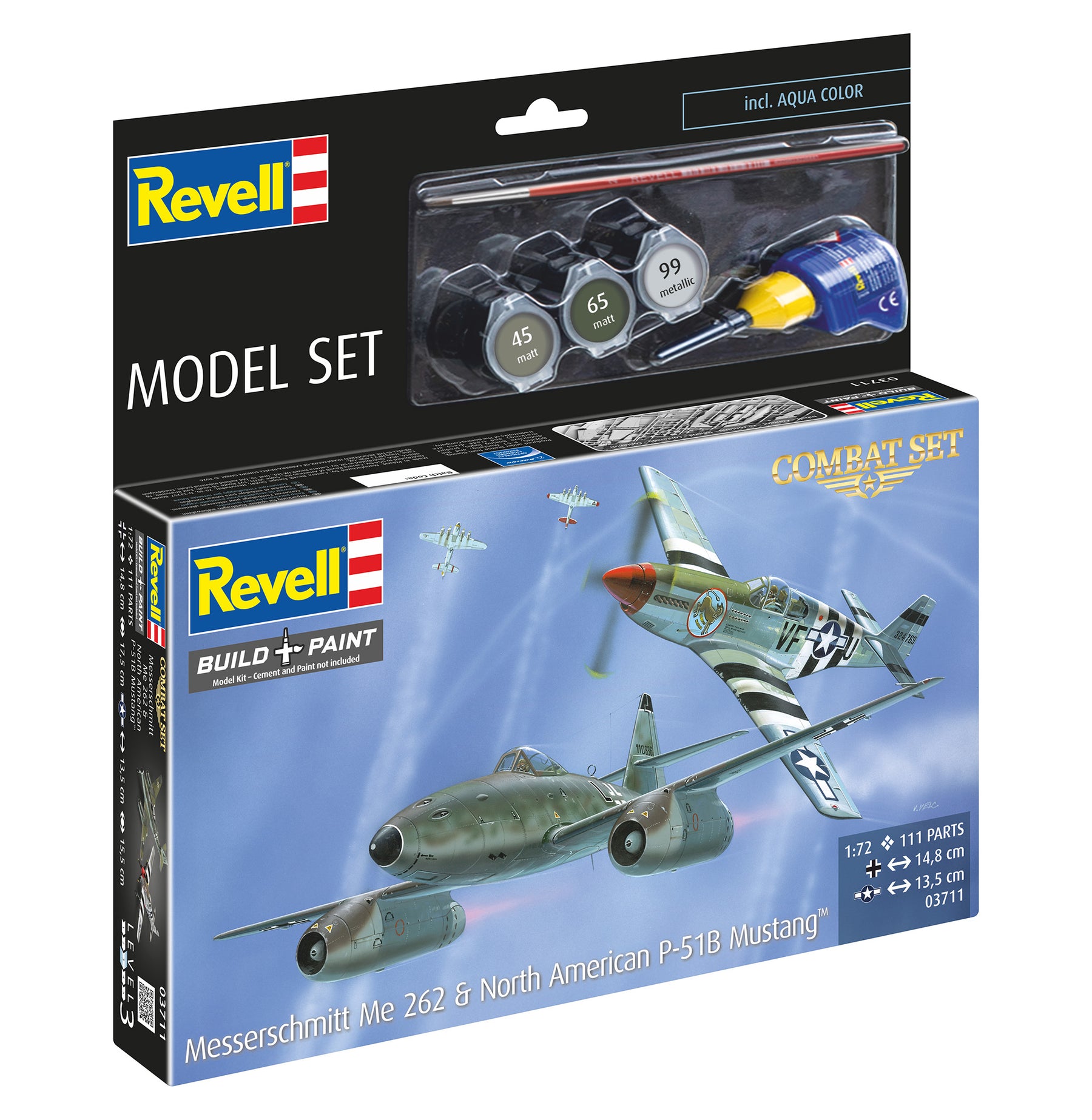 Modelset Gevechtsset Me262 - P-51B Mustang