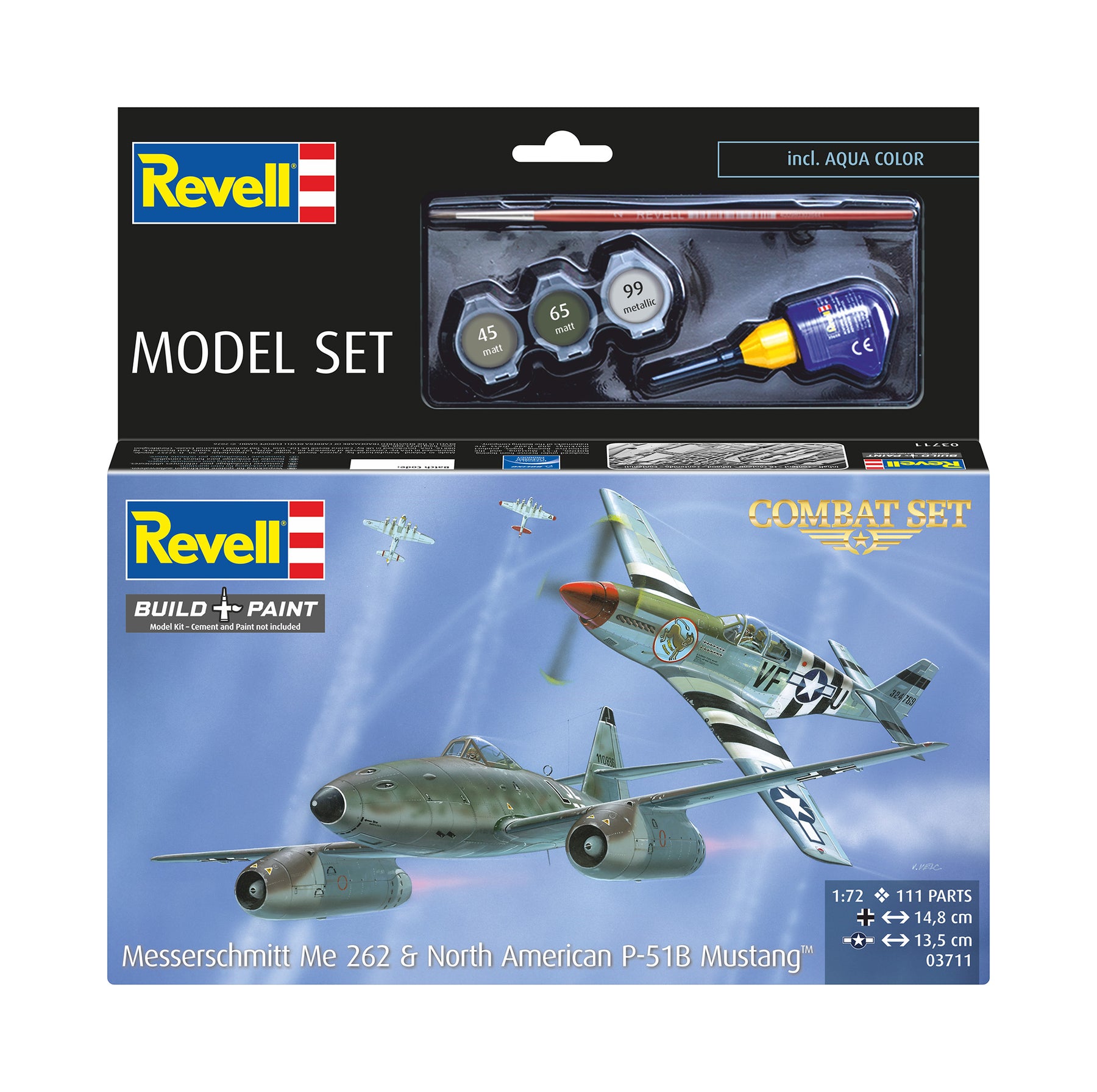 Modelset Gevechtsset Me262 - P-51B Mustang