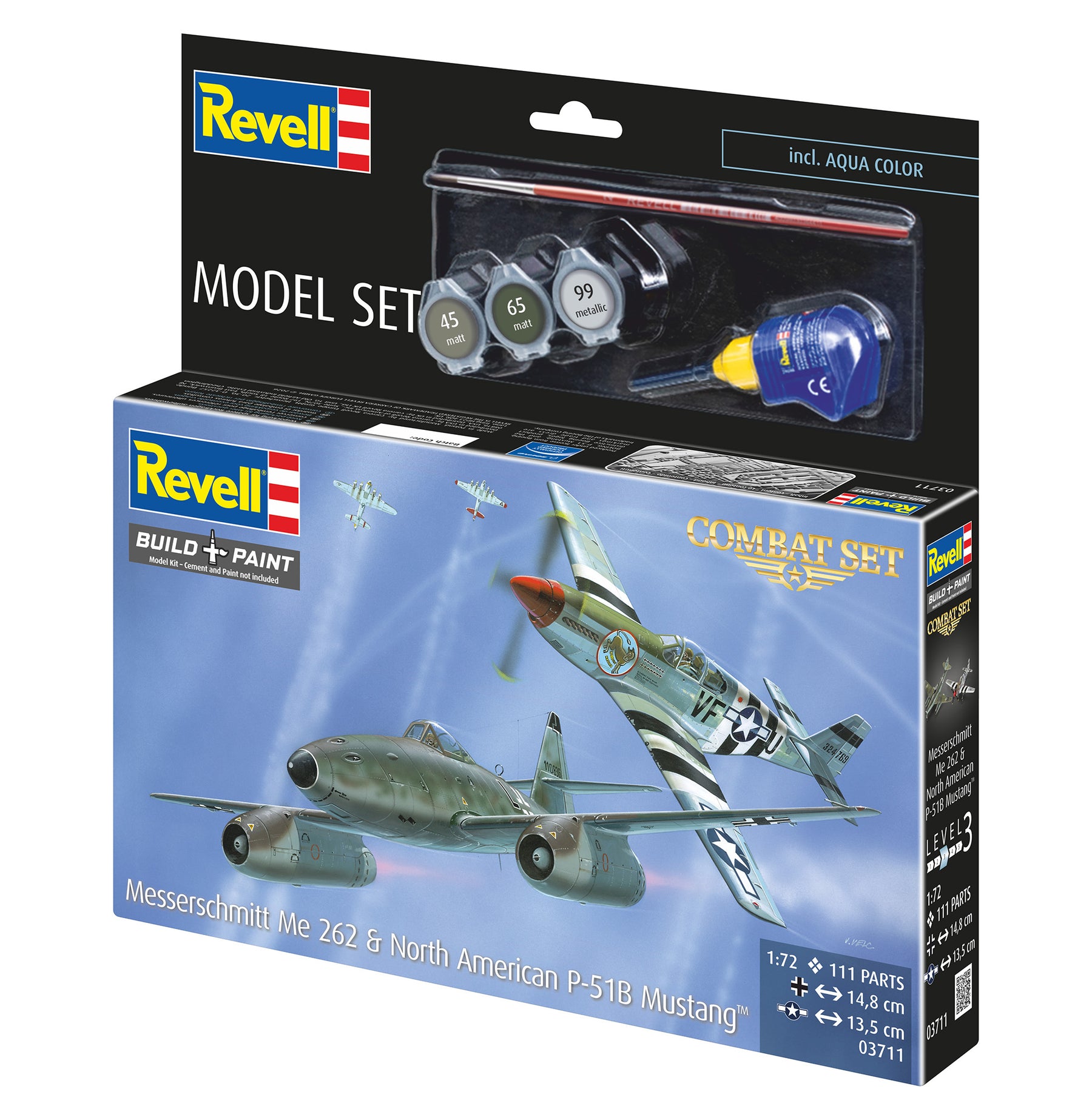 Modelset Gevechtsset Me262 - P-51B Mustang