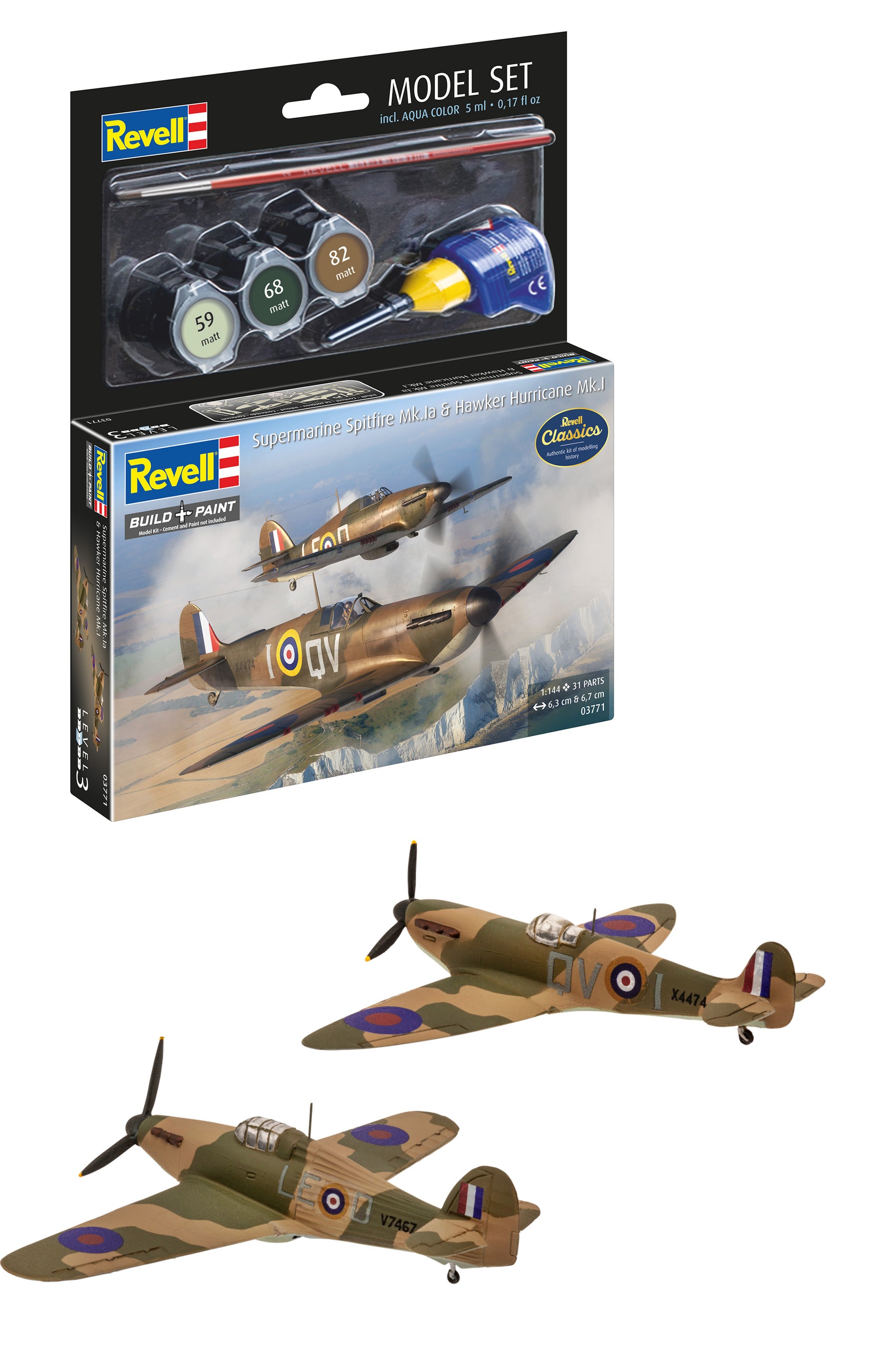 Modelset Spitfire Mk.Ia & Hurricane Mk.I