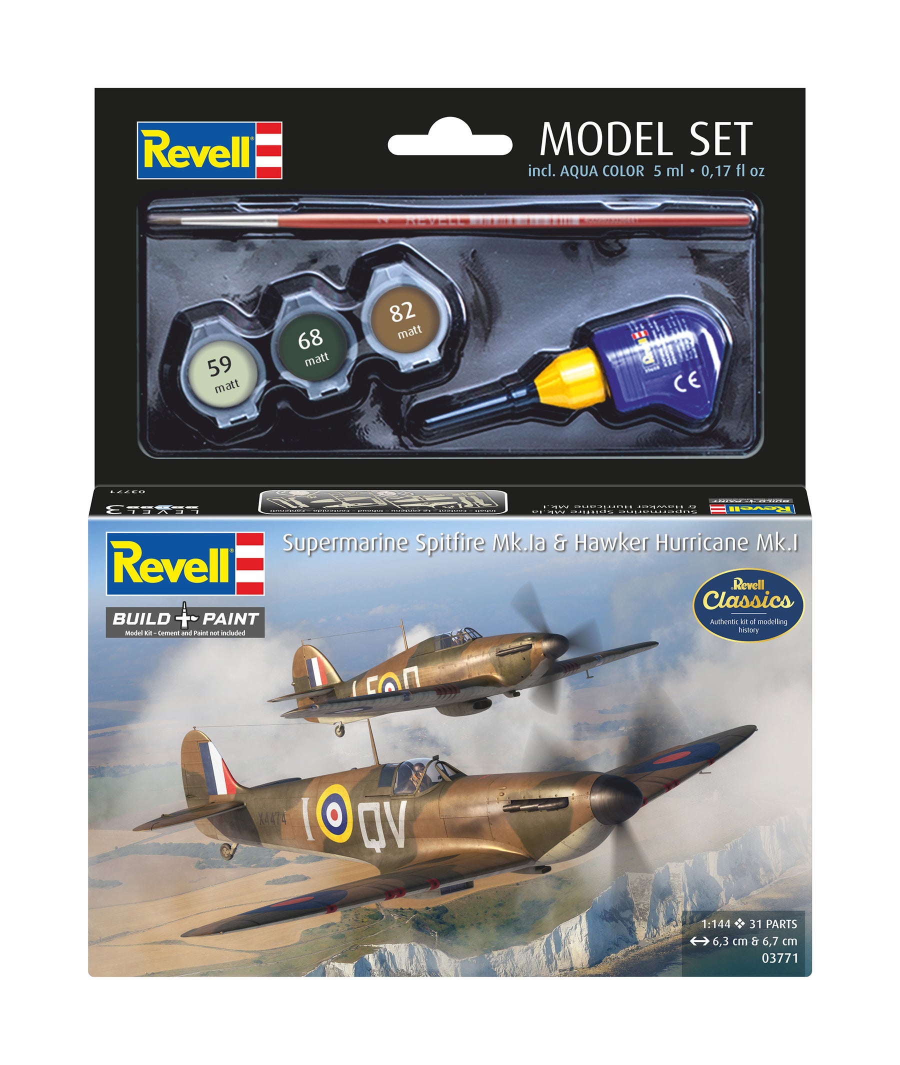 Conjunto de modelos Spitfire Mk.Ia y Hurricane Mk.I