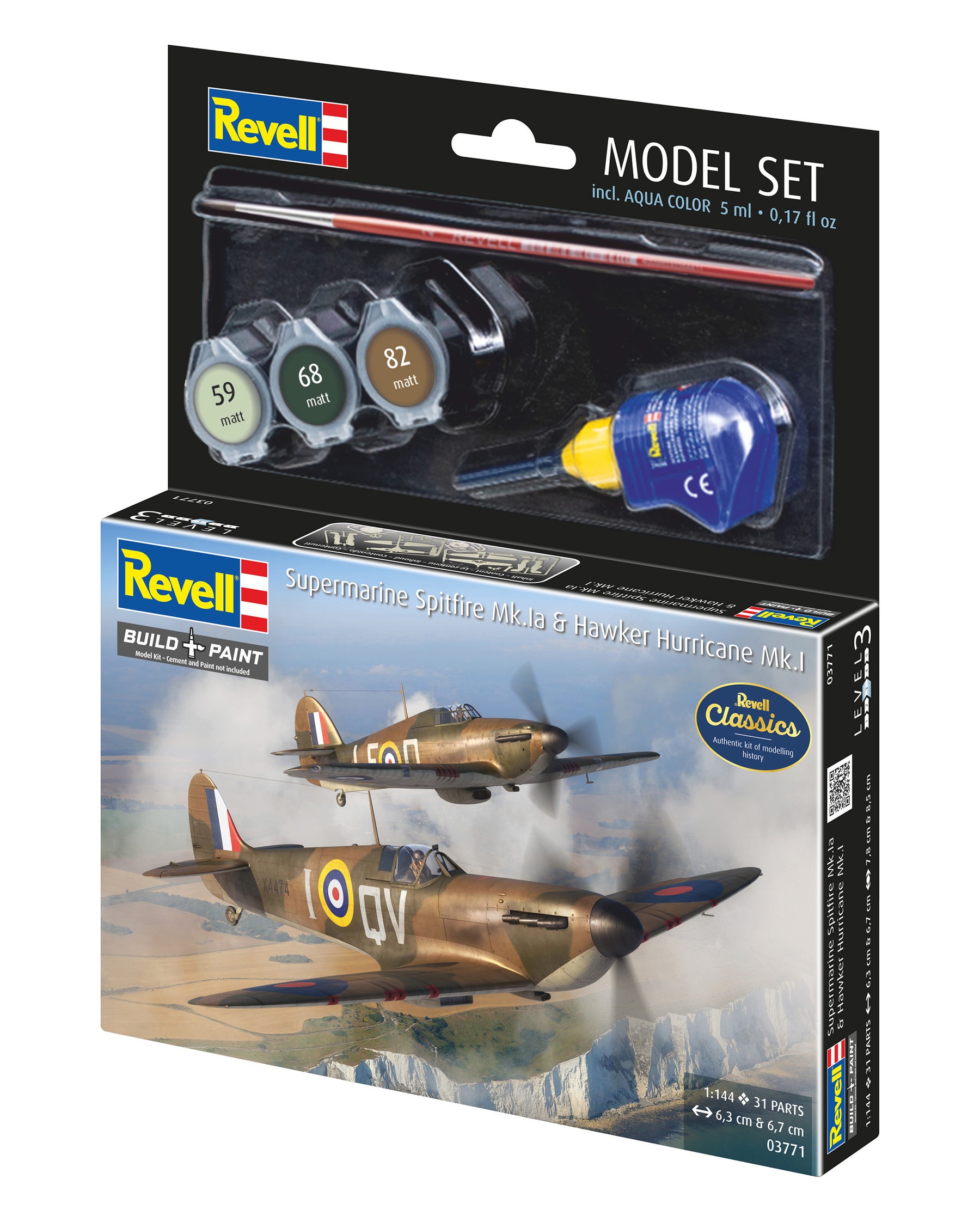 Conjunto de modelos Spitfire Mk.Ia y Hurricane Mk.I