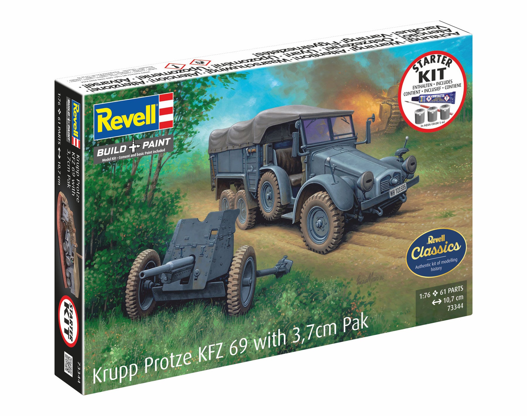 Zestaw startowy Krupp Protze KFZ 69 z pakietem 3,7 cm