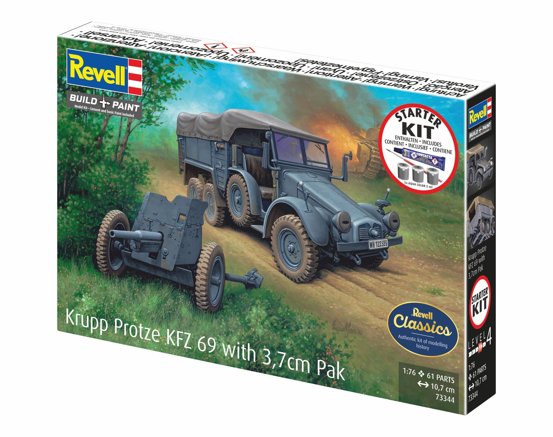 Zestaw startowy Krupp Protze KFZ 69 z pakietem 3,7 cm