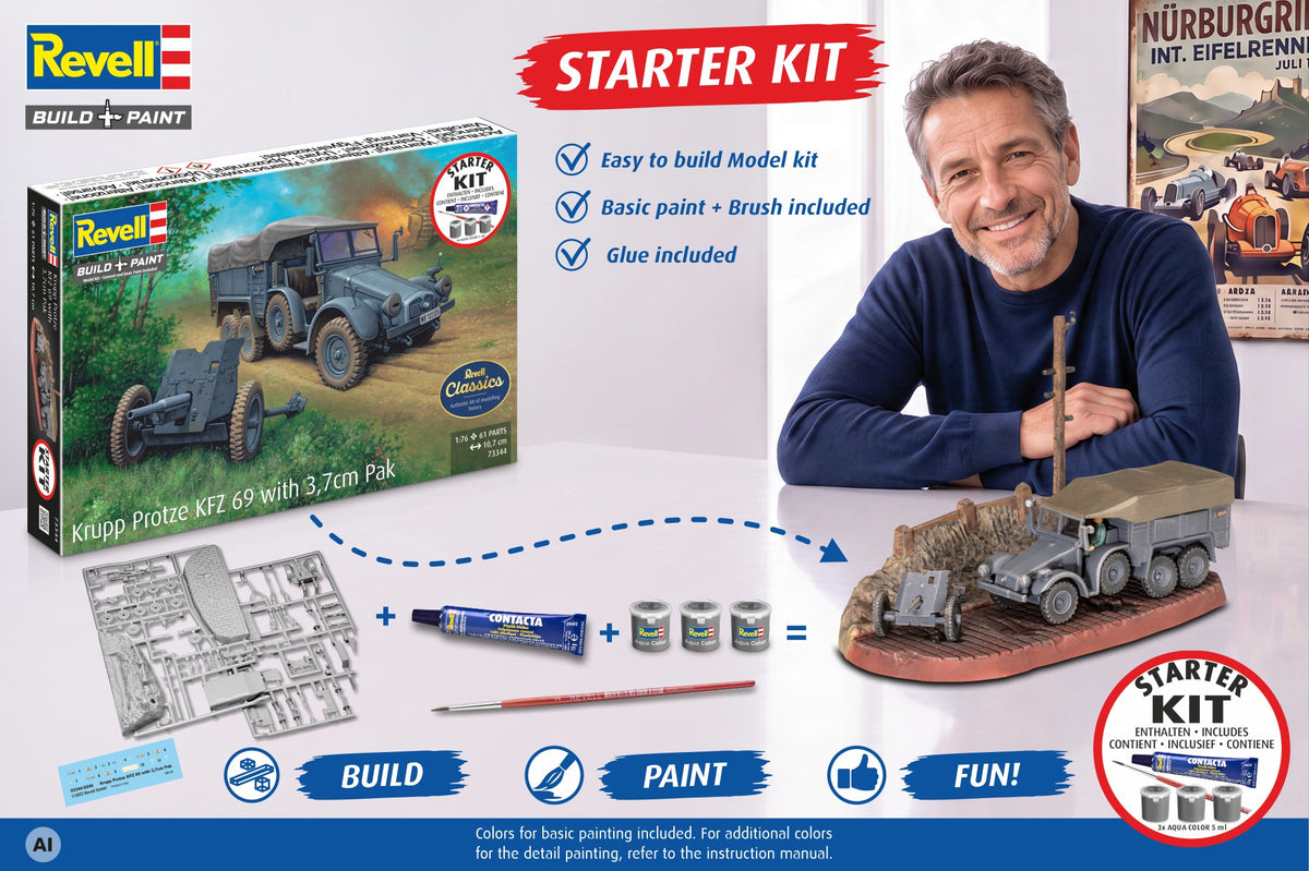 Startovací sada Krupp Protze KFZ 69 s 3,7 cm Pak